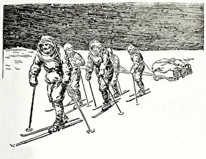 Sled Prints: They Were Forced To Drag Their Own Sleigh, c1929. Creators: Howard Davie, Harry Payne