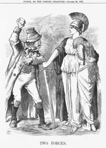 Britannia Prints: Two Forces, 1881. Artist: Joseph Swain