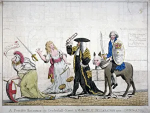 A forcible entrance into Leadenhall-Street; by Master Billy Declaratory upon a Dun d-ass, 1788