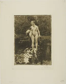 Shallow Prints: The Ford, 1912. Creator: Anders Leonard Zorn