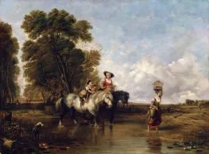 Through a Ford, 19th century. Artist: William Shayer