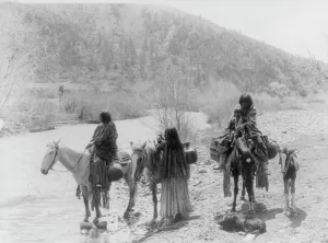 Apache Prints: At the ford, c1903. Creator: Edward Sheriff Curtis