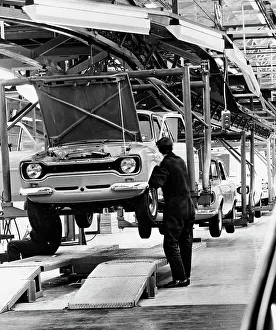 Production Line Prints: Ford Escort production line, 1973