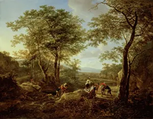 Ford Prints: The Ford and Halt of the Travelers, c1650. Creator: Jan Dirksz Both