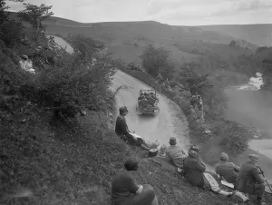 Ford of JB Thompson competing in the MCC Edinburgh Trial, 1930. Artist: Bill Brunell