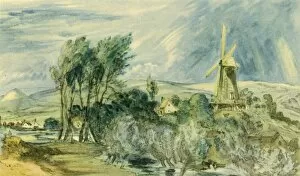 Ford Road and Rope Walk Showing the Windmill, near Folkestone, 1947. Creator: John Constable