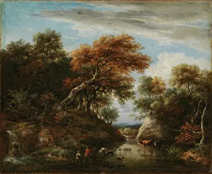 Ruisdael Jacob Isaacksz Van Prints: Fording the river, c1670s. Creator: Jacob van Ruisdael