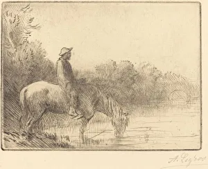 Fording a River (Le gue). Creator: Alphonse Legros