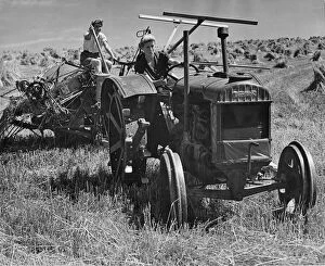 Agricultural Collection: Fordson tractor, with Land girls 1940 s. Creator: Unknown