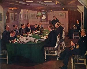 Discussing Gallery: Fore-Cabin, H.M.S. Queen Elizabeth, Rosyth, 16 November, 1918, (1935). Artist: Sir John Lavery