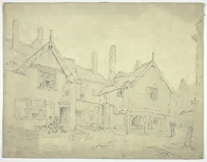 Timber Framed Prints: Foregate Street, Chester, 1827. Creator: Thomas Webster