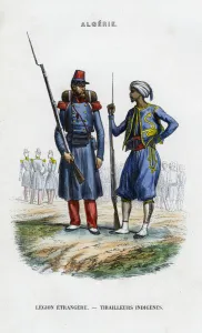 Legionnaire Prints: Foreign legionnaire and native sharpshooter; French Army in Algeria