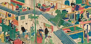 Yokohama Prints: Foreign merchant house, 1865. Creator: Sadahide Utagawa