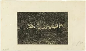 Cavern Collection: In the Forest, 1844. Creator: Charles Emile Jacque