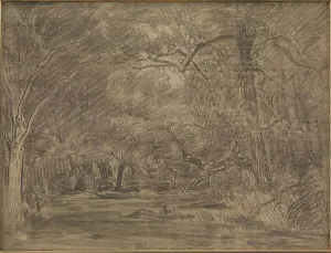 Rousseau Theodore Prints: Forest Interior, 1865. Creator: Theodore Rousseau
