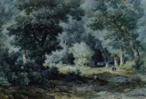 Watercolor On Paper Prints: Forest interior, 1876. Creator: Remigius Adrianus Haanen