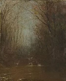 Wilderness Collection: Forest Interior with Stream, ca. 1860-1870. Creator: John Frederick Kensett