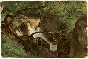 Andr And Xe9 Gallery: Forest Interior with a Waterfall, Papigno, 1825 / 1830. Creator: AndreGiroux
