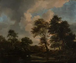 Swan Prints: Forest Lake with two Swans, c1660-1665. Creator: Jacob van Ruisdael