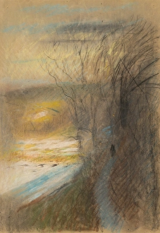 Ladislav Prints: Forest landscape in autumn, 1875/1885. Creator: Ladislav Mednyanszky