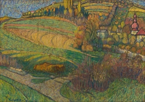 River Valley Prints: Forest landscape in autumn, 1909-1914. Creator: Konstantin Kovari-Kacmarik