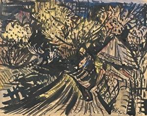 Arnold Peter Weisz Kubncan Prints: Forest landscape in autumn, 1940-1944. Creator: Arnold Peter Weisz-Kubincan