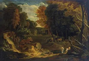 Changing Prints: Forest Landscape with a River, 1690. Creator: Cornelis Huysmans