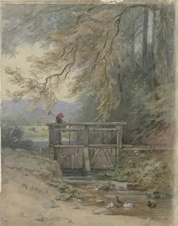 Wind Prints: Forest landscape with weir, c1840-1890s. Creator: Philipp Rumpf