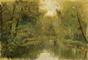 Tranquility Prints: A Forest Pond, 1875-1899. Creator: César de Cock