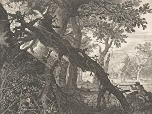 Gillis Sadeler Ii Prints: A Forest with a Rabbit Hunt. n. d. Creator: Aegidius Sadeler II
