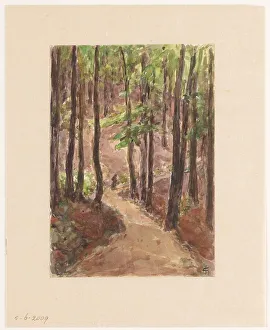 Vans Gravesande Prints: Forest road through the hills at Baden-Baden, 1907. Creator: Carel Nicolaas Storm