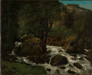 Oslo Prints: Forest Stream, Jura, 1860s. Creator: Courbet, Gustave (1819-1877)
