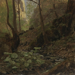 Professor Hans Gude Prints: Forest Study, 1842. Creator: Hans Gude