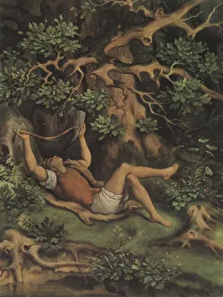 Schwind Prints: In the Forest. The Youths Magic Horn (Im Walde. Des Knaben Wunderhorn), 1848