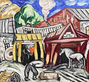 Smithy Prints: A Forge, 1911-1912. Creator: Rozanova, Olga Vladimirovna (1886-1918)