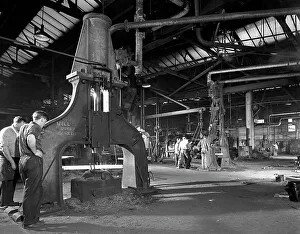 Metal Industry Prints: Forge in action at Edgar Allens steel foundry, Sheffield, South Yorkshire, 1963