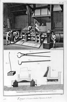 A forge, splitting mill, 1751-1777. Artist: Denis Diderot