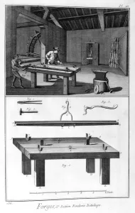 Diderot Gallery: A forge, splitting mill trussing, 1751-1777. Artist: Denis Diderot