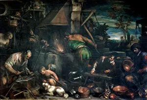 Images Dated 8th May 2014: The Forge of Vulcan, oil on canvas