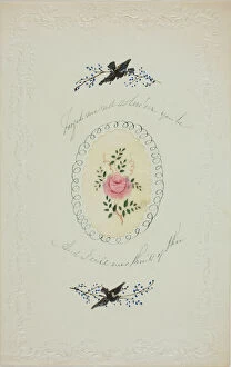 Mystery Collection: Forget Me Not Where eer You Be (valentine), c. 1850. Creator: George Kershaw