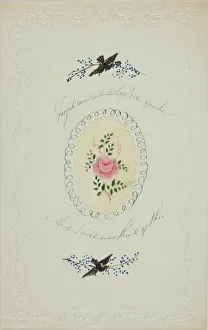 Mystery Collection: Forget Me Not Where eer You Be (valentine), c. 1850. Creator: George Kershaw