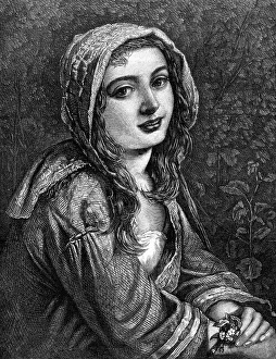 Forget Me Not Prints: Forget-Me-Not!, by W. C. T. Dobson, A.R.A. 1870. Creator: Unknown