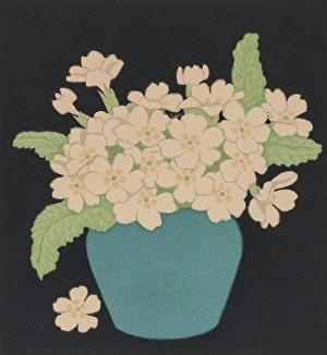 Plant Pot Prints: Forget-me-nots, about 1920. Creator: John Hall Thorpe