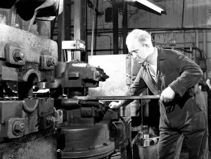 Steelworker Prints: Forging heads at the Edgar Allen Steel Foundry, Sheffield, South Yorkshire, 1962