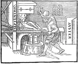 Forging a magnet, 1600