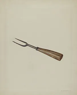 Materials Prints: Fork, c. 1938. Creator: Alfred Walbeck