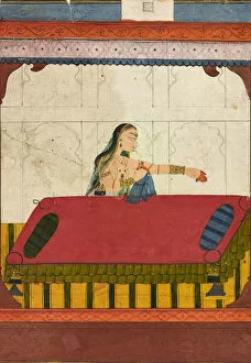 Indian Miniature Collection: A forlorn lover, fragment from a Rasamanjari, ca. 1710-ca. 1715. Creator: Golu