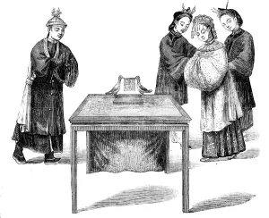Agreement Prints: Form of a Treaty of Marriage in China - from a drawing by a Chinese artist