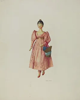 Period Costume Prints: Fort Dearborn Doll, c. 1941. Creator: Wayne White