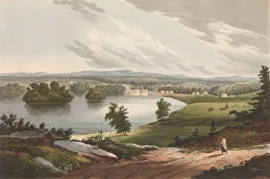 Aquatint Printed In Color With Hand Coloring Gallery: Fort Edward (No. 10 of The Hudson River Portfolio), 1822-23. Creator: John Hill